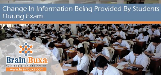 Change in information being provided by students during exam