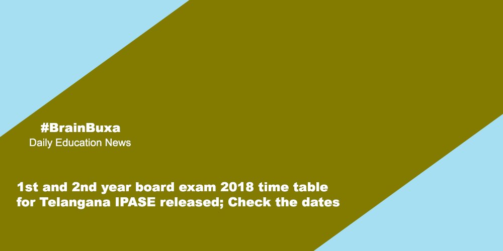 1st and 2nd year board exam 2018 time table for Telangana IPASE released; Check the dates