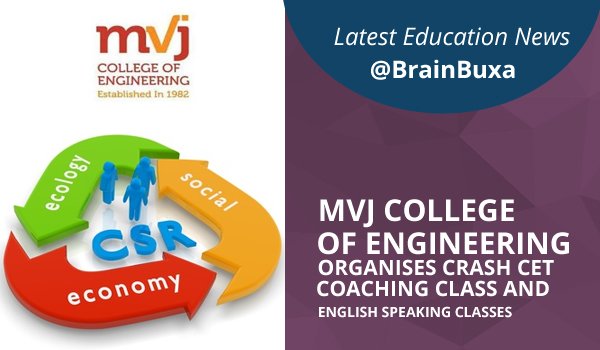 MVJ College of Engineering organises Crash CET Coaching Class and English Speaking Classes