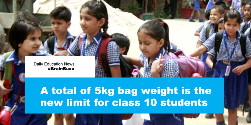 A total of 5kg bag weight is the new limit for class 10 students