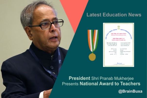 Image of President Shri Pranab Mukherjee Presents National Award to Teachers-2013 | Education News Photo