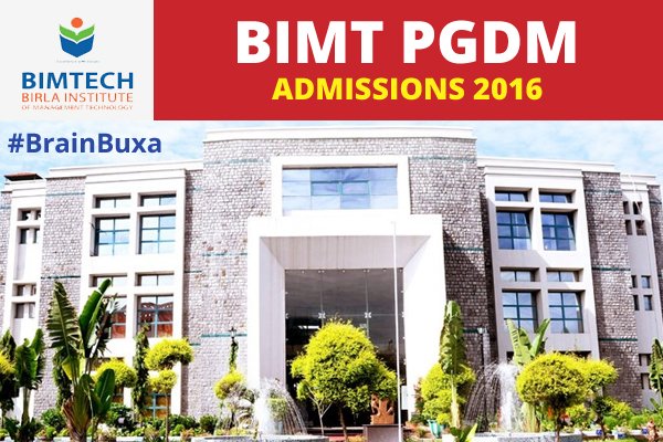 BIMT PGDM admissions 2016