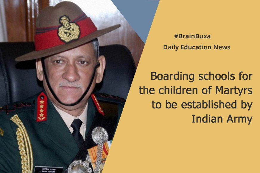 Boarding schools for the children of Martyrs to be established by Indian Army