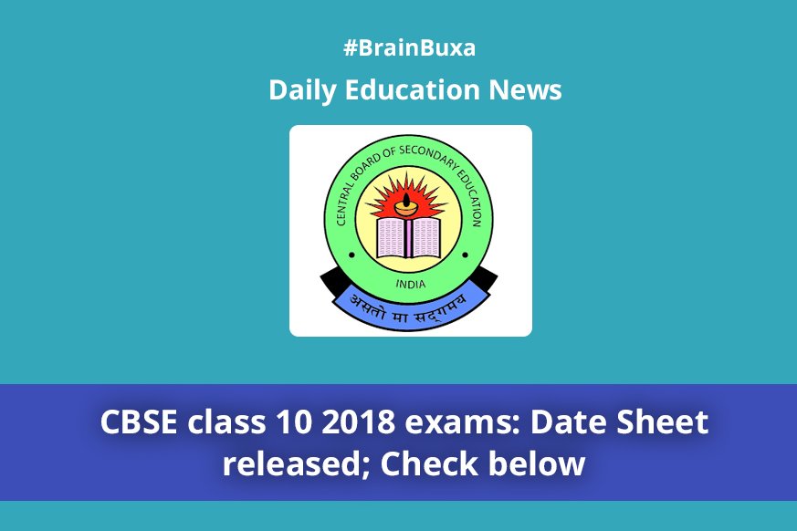 CBSE class 10 2018 exams: Date Sheet released; Check below