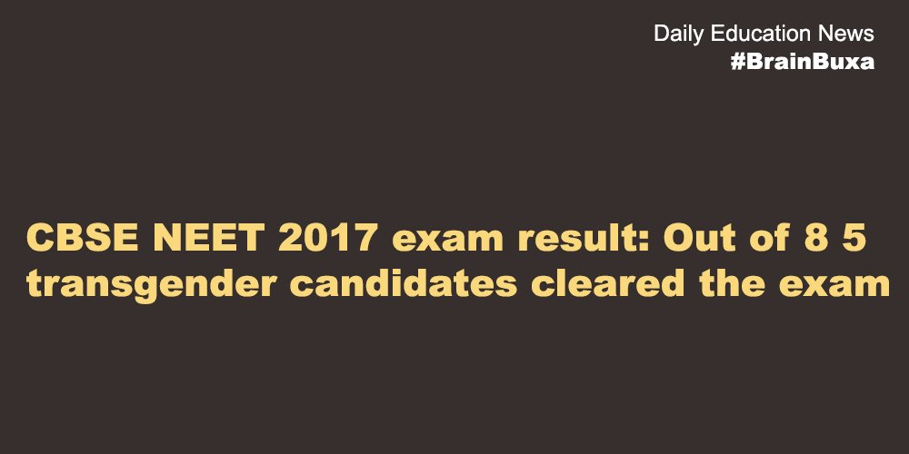 CBSE NEET 2017 exam result: Out of 8 5 transgender candidates cleared the exam