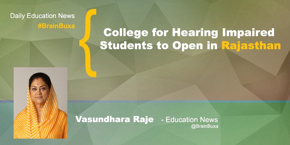 College for Hearing Impaired Students to Open in Rajasthan