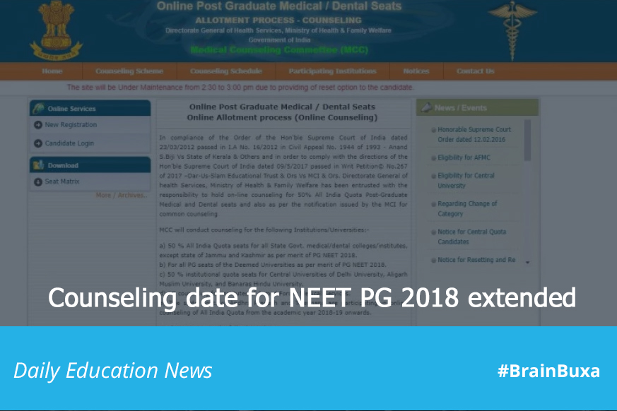 Counseling date for NEET PG 2018 extended