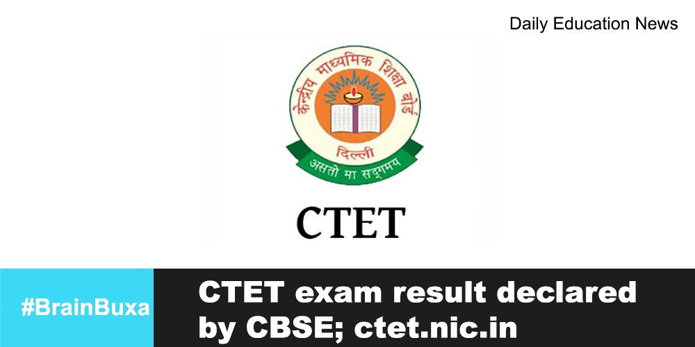 CTET exam result declared by CBSE; ctet.nic.in