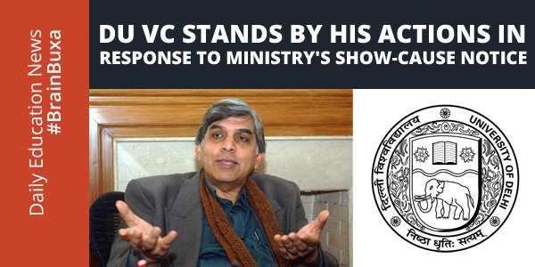 DU VC stands by his actions in response to ministry's show-cause notice