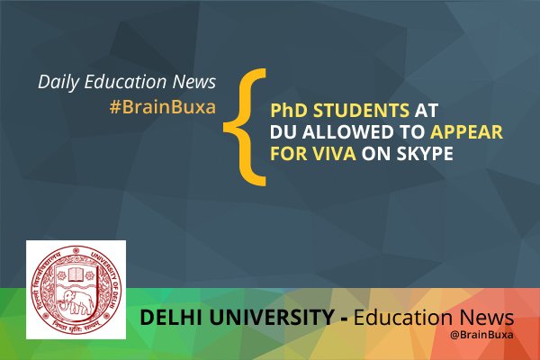 PhD students at DU allowed to appear for Viva on Skype