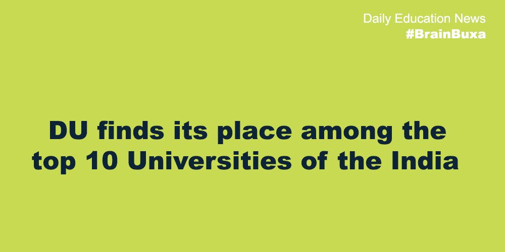 DU finds its place among the top 10 Universities of the India