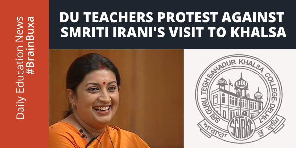 DU Teachers Protest Against Smriti Irani's Visit To Khalsa