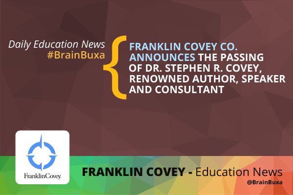 Franklin Covey Co. Announces the Passing of Stephen R. Covey, Renowned Author, Speaker, Consultant