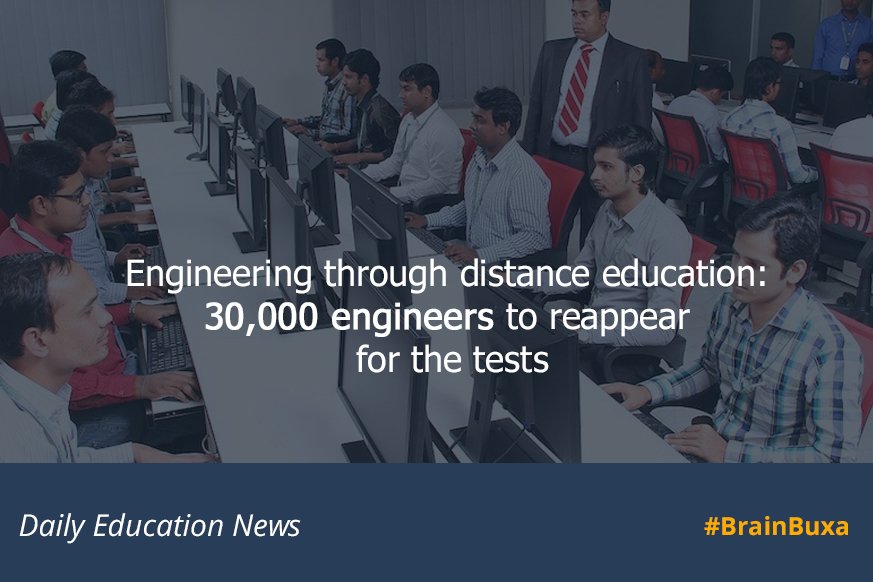 Engineering through distance education: 30,000 engineers to re-appear for the tests