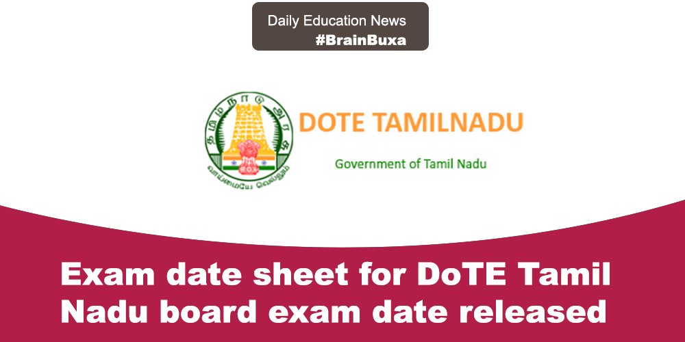 Exam date sheet for DoTE Tamil Nadu board exam date released