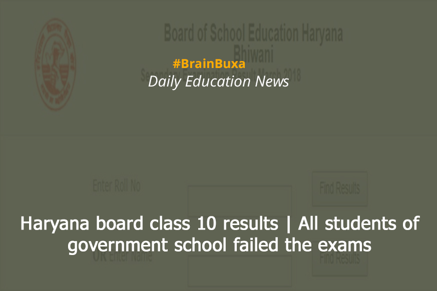 Haryana board class 10 results | All students of government school failed the exams