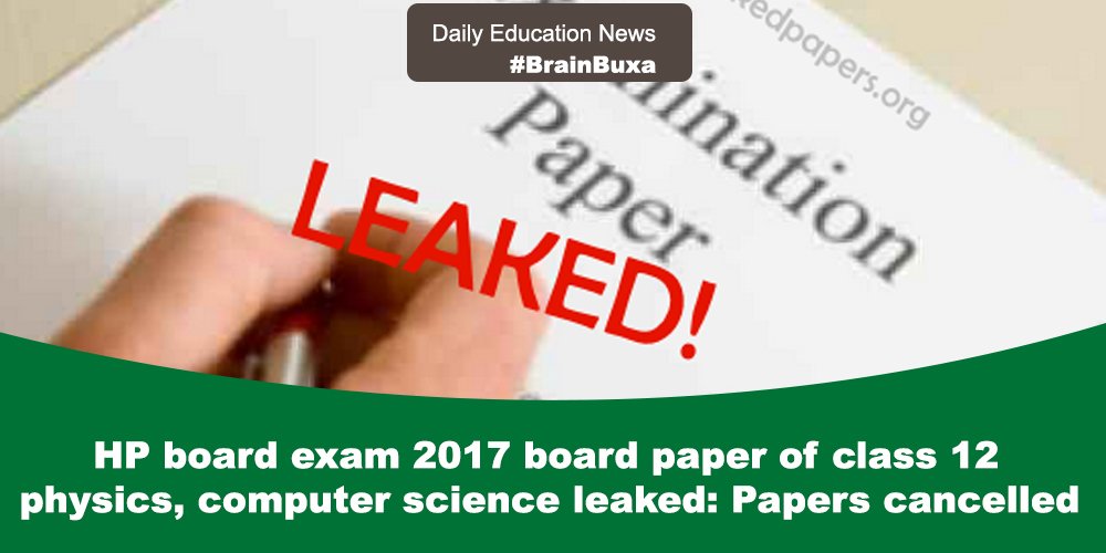 HP board exam 2017 board paper of class 12 physics, computer science leaked: Papers cancelled