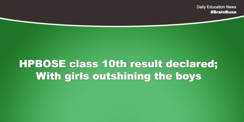 HPBOSE class 10th result declared; With girls outshining the boys