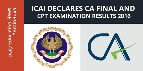 ICAI Declares CA Final and CPT Examination Results 2016