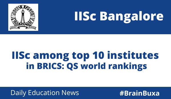 IISc among top 10 institutes in BRICS: QS world rankings