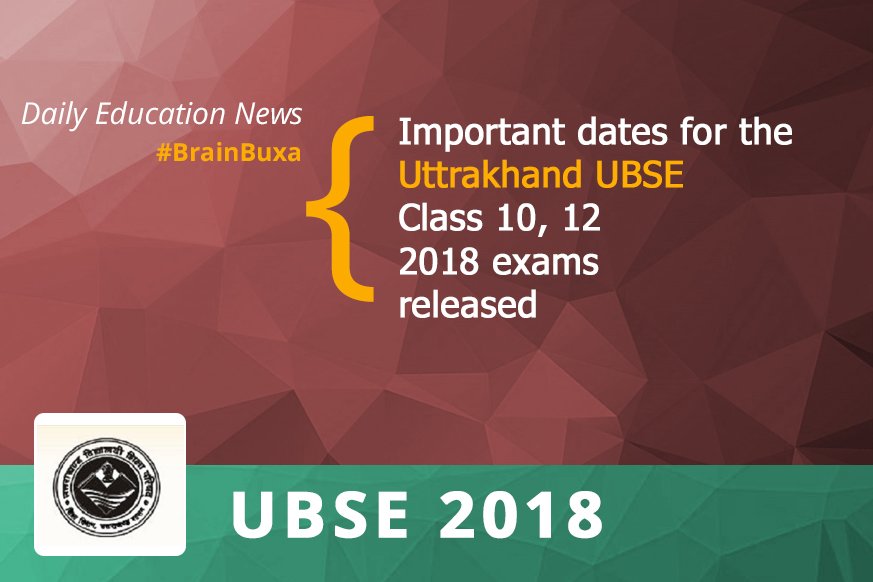 Important dates for the Uttrakhand UBSE Class 10, 12 2018 exams released