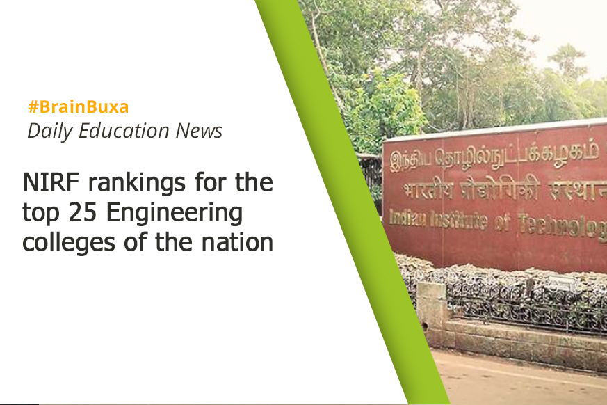 NIRF rankings for the top 25 Engineering colleges of the nation