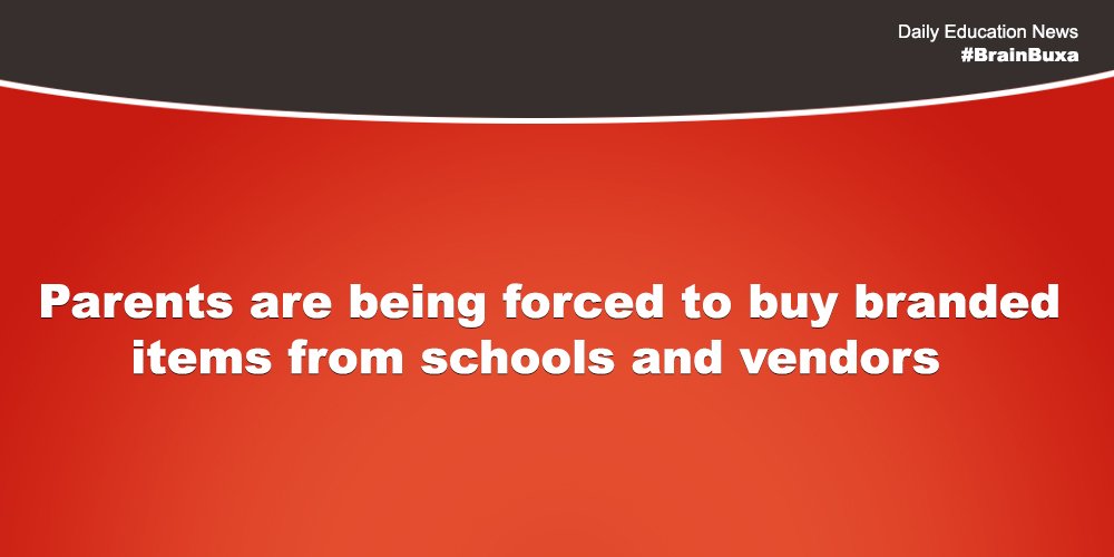 Parents are being forced to buy branded items from schools and vendors