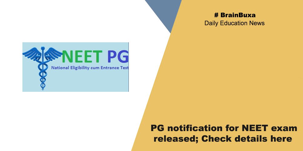 PG notification for NEET exam released; Check details here