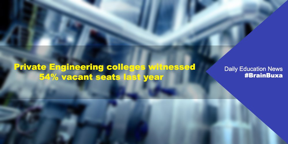 Private Engineering colleges witnessed 54% vacant seats last year