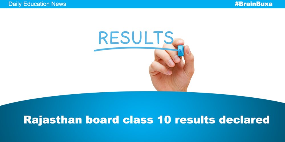 Rajasthan board class 10 results declared