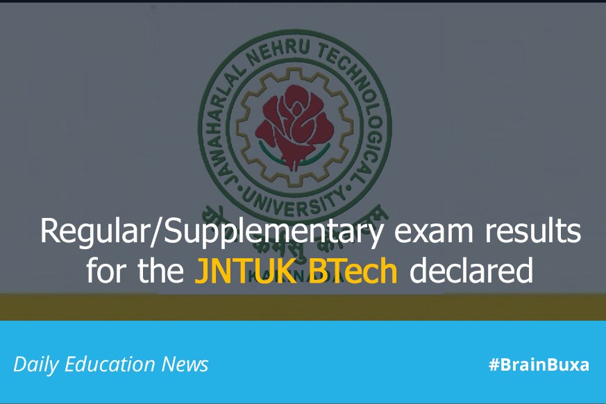 Regular/Supplementary exam results for the JNTUK BTech declared