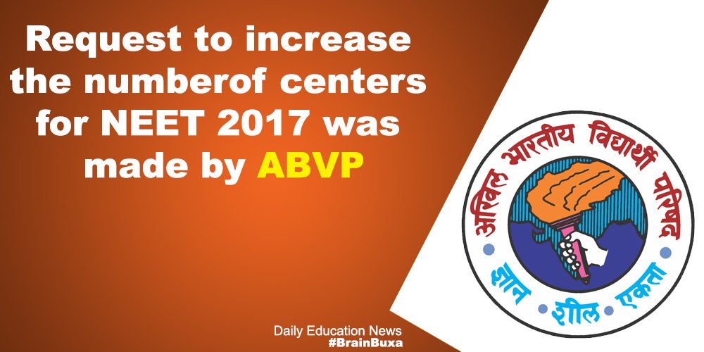 Request to increase the number of centers for NEET 2017 was made by ABVP