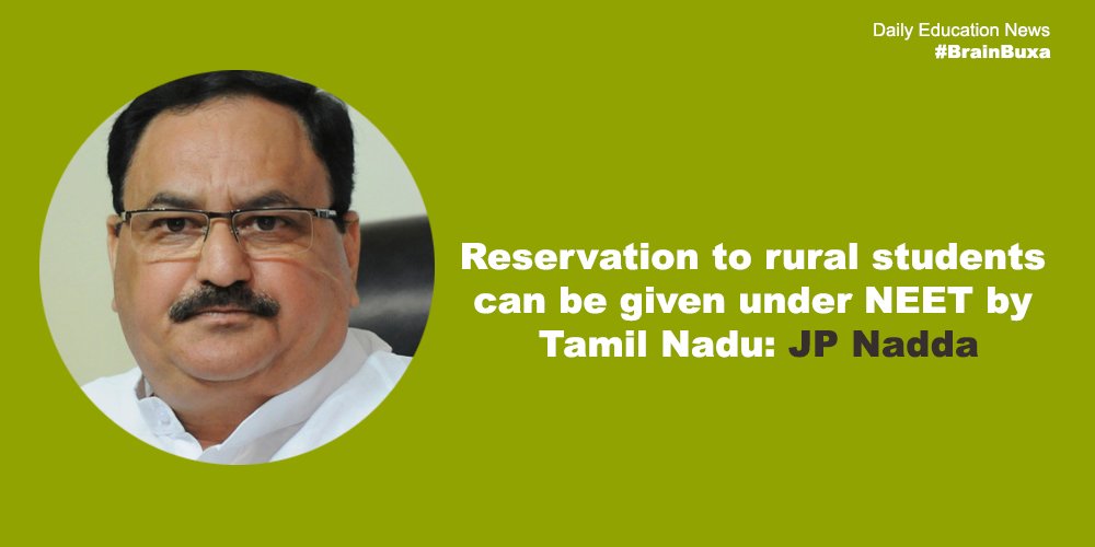 Reservation to rural students can be given under NEET by Tamil Nadu: JP Nadda