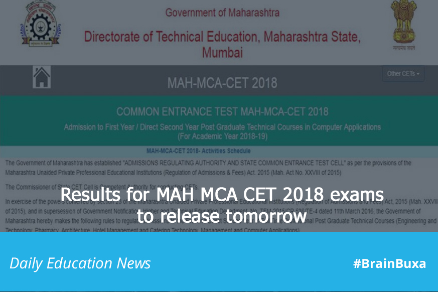 Results for MAH MCA CET 2018 exams to release tomorrow