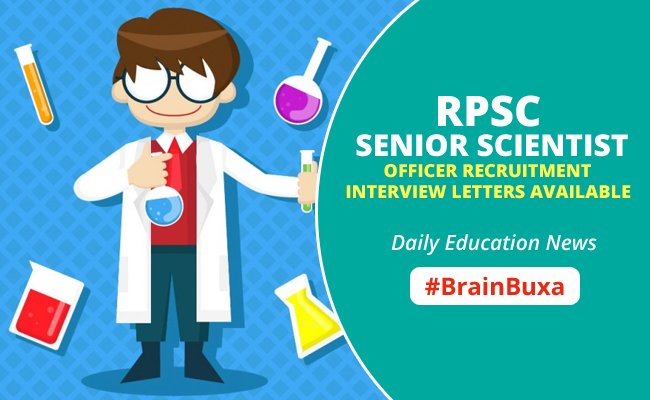 RPSC senior scientist officer recruitment interview letters available