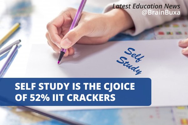 Self-study is the choice of 52% IIT crackers