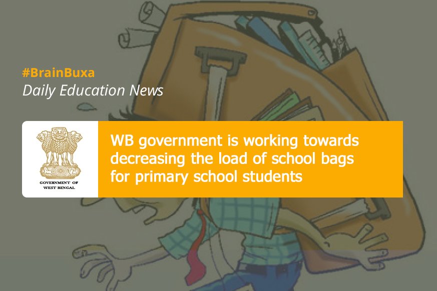 WB government is working towards decreasing the load of school bags for primary school students